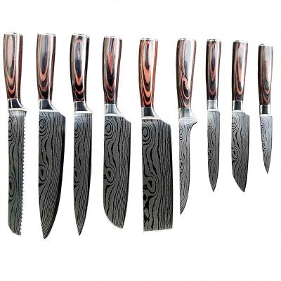 China Chef Knife Super Sharp Sharp Kitchen Knives With Sandalwood Handle, Damascus Steel Chef's Knife Set for sale