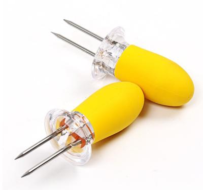 China New Arrival Corn Cob Racks Stainless Steel Skewers Easily Cleaned Sticks GRILL Cooking Tool for sale