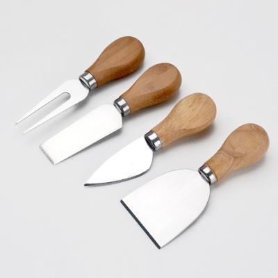 China 4pcs/set Viable Wooden Handle Sets Bard Set Oak Cheese Cutter Knife Slicer Kit Kitchen Bamboo Cheese Cutter Useful Cooking Tools for sale