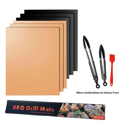 China Heat Resistance Grill Mat Set Non-Stick BBQ Grill Mats Easy To Clean - Works On Electric Grill Gas Charcoal BBQ for sale