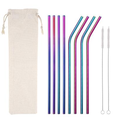 China Wholesale Sustainable Colorful Reusable Stainless Steel Metal Amazon Drinking Straw for sale