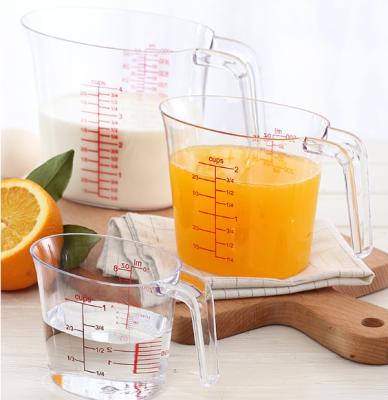 China Sustainable 3 Pieces BPA Free Angled Stackable Clear Plastic Measuring Cups Set for sale