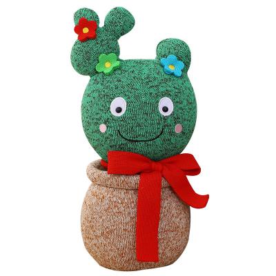 China Eco - Friendly Knitting Potted Cactus Plush Christmas Toys In Popular Korean Drama for sale