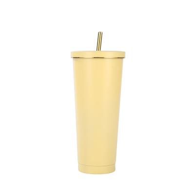 China Sustainable Personalized double wall bpa free insulated custom printed straw lid tumblers stainless steel 304 for sale