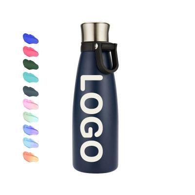 China Sustainable Custom Insulated Water Bottles 18oz Stainless Steel Metal Water Bottle with Strap Self cooling water bottle for sale