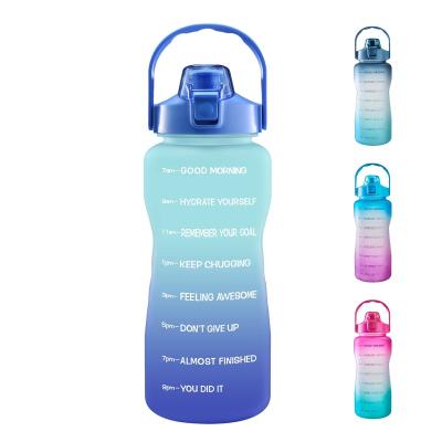 China Sustainable Custom Leak-Proof BPA Free Plastic water bottles With Time Marker For Fitness Camping And Outdoor Enthusiasts for sale