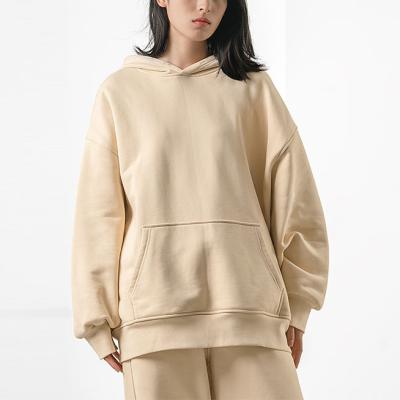 China Wholesale cheap price Anti-wrinkle simple oversized unisex hoodies for women hoodies cotton polyester fleece 320gsm empty hoodie for sale