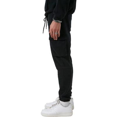 China High Quality Anti-wrinkle Fleece Plain Unisex Sweatpants Multi Pockets Men Cargo Breeches for sale