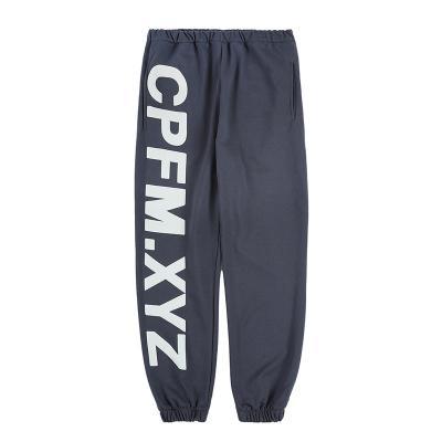 China Anti-wrinkle logo puff print men sweatpants custom cotton shear elastic track pants waist men outdoor sports track pants for sale