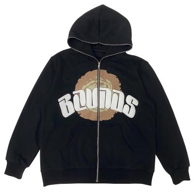 China Custom Wholesale High Quality Print Full Zip Men's Anti-Wrinkle 3D Cotton 100% Hoodie for sale