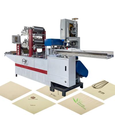 China Factory direct sales household tissue paper production folding napkin paper processing machine color logo printing interfolded napkin making machine for sale