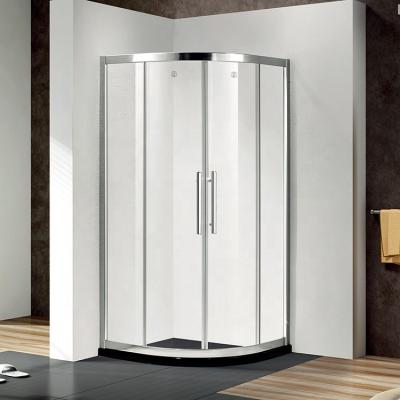 China C21228 Modern Aluminum Sector Shower Door Chrome With Waterproof Sliding Frame Double Shower Enclosure for sale