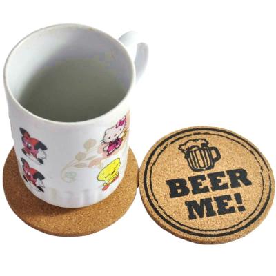 China Sustainable Round Shape 5mm Thickness Cork Coasters And Cork Mats And Place Mats for sale