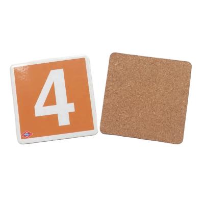 China Giftway Sustainable Factory Custom Logo Printing Full Color Cardboard Paper Cork Coaster For Restaurant for sale