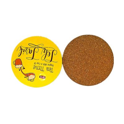 China Sustainable New Products Custom Around Cork Beer Coaster And Printed Paper Place Mats for sale