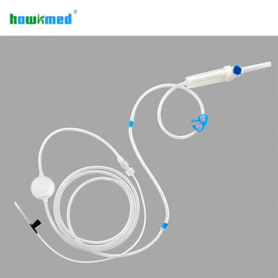 China Chinese Manufacturer Hawkmed Disposable No DEHP Disposable Pump Infusion of Medical Grade Polyvinyl Chloride (PVC) Set Medical IV Infusion Set en venta