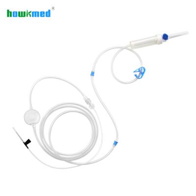 China Hawkmed Hot Selling Medical Grade Polyvinyl Chloride (PVC) Medical Disposable Iv Infusion Set Electric Infusion Pump Administration Set With Precision Filter en venta