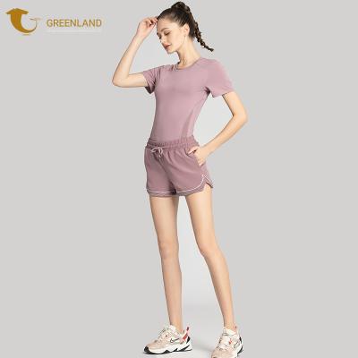 China Breathable Wholesale 2 Piece Yoga Fitness Gym Clothes Women T-Shirts And Abbreviations Yoga for sale