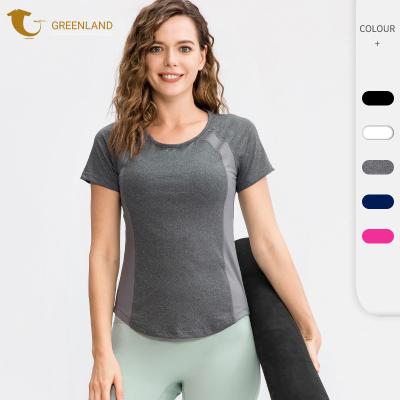 China Manufacturers Breathable Breathable Womens Sustainable Yoga Tops Sports Gym T Shirts for sale