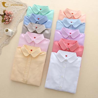 China New Women's Anti-Shrink Blouse Casual Sheathed Long Cotton Shirts for sale