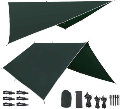 China Camouflage/Field Outdoor Camping Rain Fly Oxford Tent Tarp Tent Sun Shade Outdoor Camping Shelter for sale