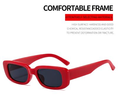 China INS 2021 Fashion Sunglasses BK95004 Fashion Vintage Retro Small Rectangle 90s Solid Plastic Sunglasses for sale