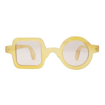 China High End Custom Nylon Glass Horn Natural Round Glass And Square Frames Custom Logo Sunglasses for sale