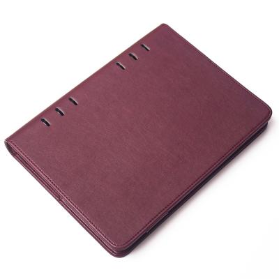 China Agriculture PU A5 Custom Leather Hard Cover Notebook With Pen Holder Dairy Loose Leaf Notebook for sale