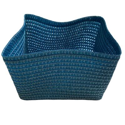 China OEM Folding Logo Printed Foldable Cube Basket Bins Organizer Woven Fabric Breathable Storage Box Non For Cloth for sale