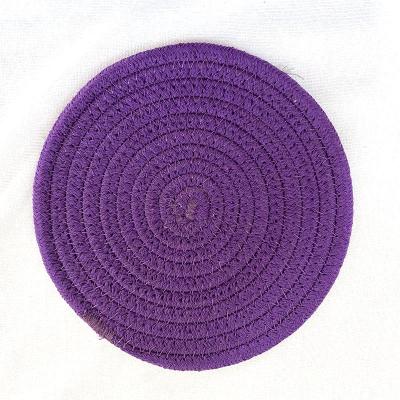 China New Home Viable Thicken Hand - Woven Kitchen Table Mat Coaster Cotton Round Placemat for sale