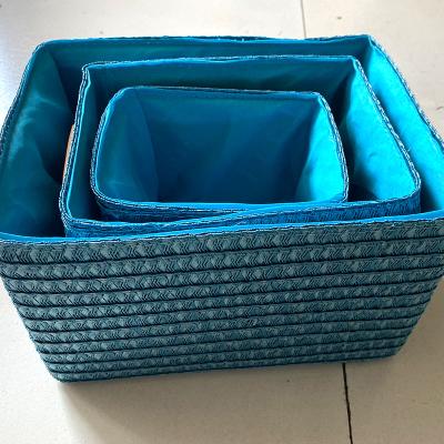 China Stocked pp woven storage basket for storage basket and picnic and grocery basket for sale