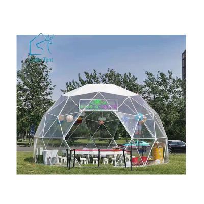 China Outdoor Transparent Camouflage/Field Game Event Festival Dome Tent Steel Frame PVC Dome Bubble House Tents 8m Diameter For Sale for sale