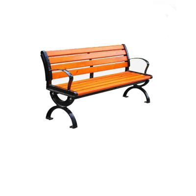 China Wholesale Outdoor Leisure Park Cast Iron Row Chair Plastic Solid Wood Outdoor Leisure Seat 0088 for sale