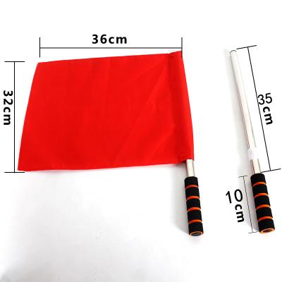 China Wholesale Starting Games Referee Flag Traffic Control Signal Great Red, White And Yellow OK Whistle Referee Patrol Flag 0066 for sale