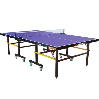 China Folding PURPLE FISH 201A DOUBLE Standard Size 201A PING PONG BLUE Single Movable TABLE Indoor Use for sale