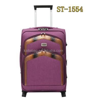 China EVA Push Button Trolley Nylon Fabric With PU Combination 4 Pcs Set Trolley Set for sale