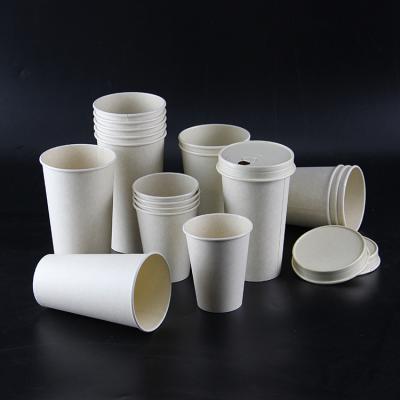 China 6oz 7oz 8oz Disposable Sugar Cane Bagasse Paper Cup Coffee Mug PLA Coated Paper Maker for sale