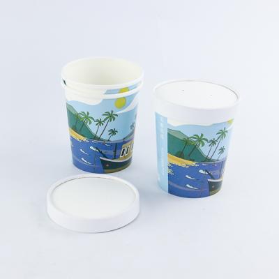 China 12oz Quality Disposable Soup Paper Cup Food Containers Disposable Biodegradable Soup Rolls Soup Hot Paper Bowl for sale