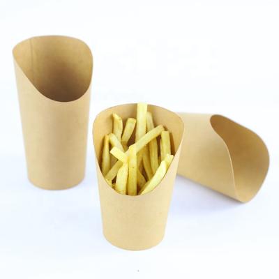 China Custom Disposable Eco Friendly Paper Bamboo Paper French Fries Box Fried Chicken Boxes for sale