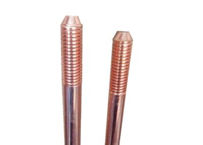 China 8mm 14.2mm 17mm Pure copper grounding rod , solid copper earth rod for sale