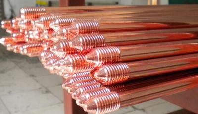 China 18mm Copper Clad Steel Earthing Rod , chemical ground rod for home for sale