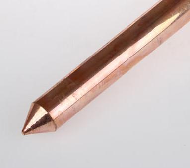 China 10mm Flat And Pointed Copper Coated Ground Rod for Lightning Protection for sale