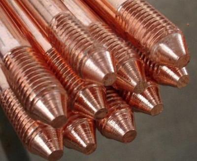 China OEM Threaded Copper Plated Steel earth ground rods with double heads for sale