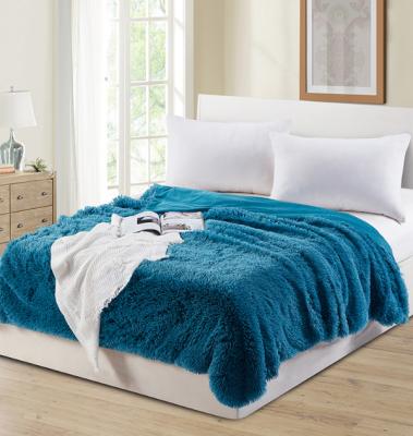 China Anti-Static Microfiber Multifunctional Soft Long Warm Fluffy Fleece Printed Sherpa Blanket for sale