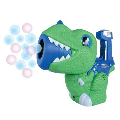 China Cartoon Dinosaur Bubble Gun Toy Kids Beach Summer Outdoor Soap Machine Toy With Electric Light Music for sale