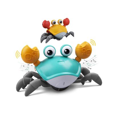 China Plastic Electric Walking Pet Toy For Kids With Light Toy Children Interactive Crawling Crab Crab ABS Sensor Obstacle Avoidance And Music for sale