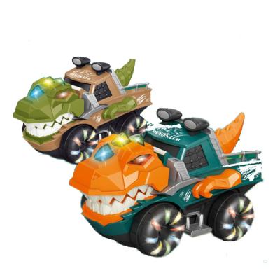 China Newest ABS Plastic Spinning Battery Operated Universal Car Electric Toy Car With Lights And Dinosaur Truck Sounds For Kids for sale