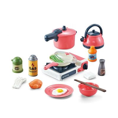 China Plastic Simulation Plastic Toys Kitchen Play Set Kitchen Tableware Cookware Sets For Kid for sale