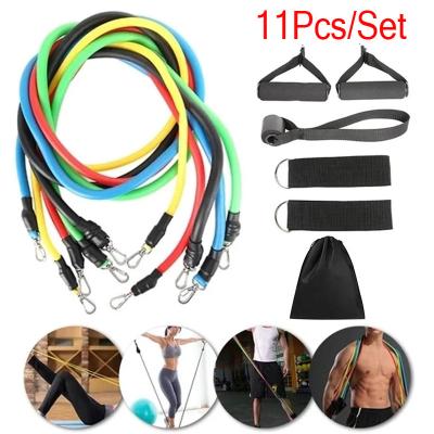 China Rubber String Chest Promoter 11 Pcs/Set Latex Resistance Set Fitness Workout Yoga Pull Rope Gym Equipment Rubber Elastic Bands for sale