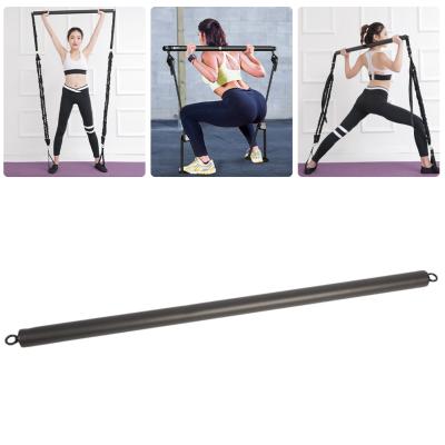 China Portable Yoga Pilates Bar Stick Black Metal Yoga Exercise Pilates Bar For Weight Training Muscle Tone for sale